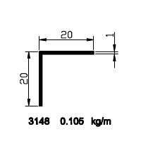 20x20x1 Angle Profile