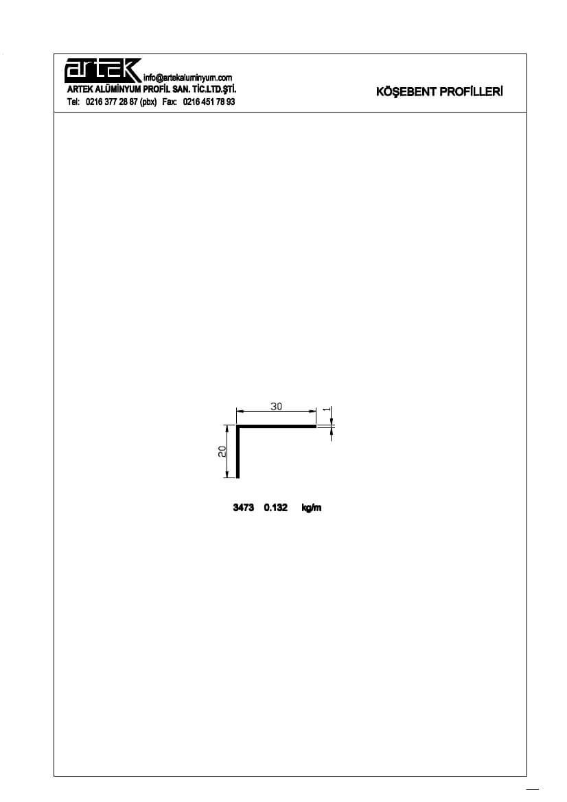 20x30x1 Angle Profile