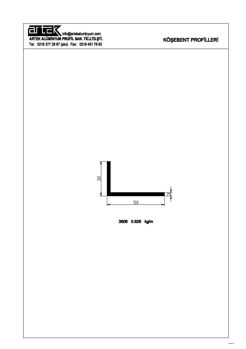 30x50x3 Angle Profile