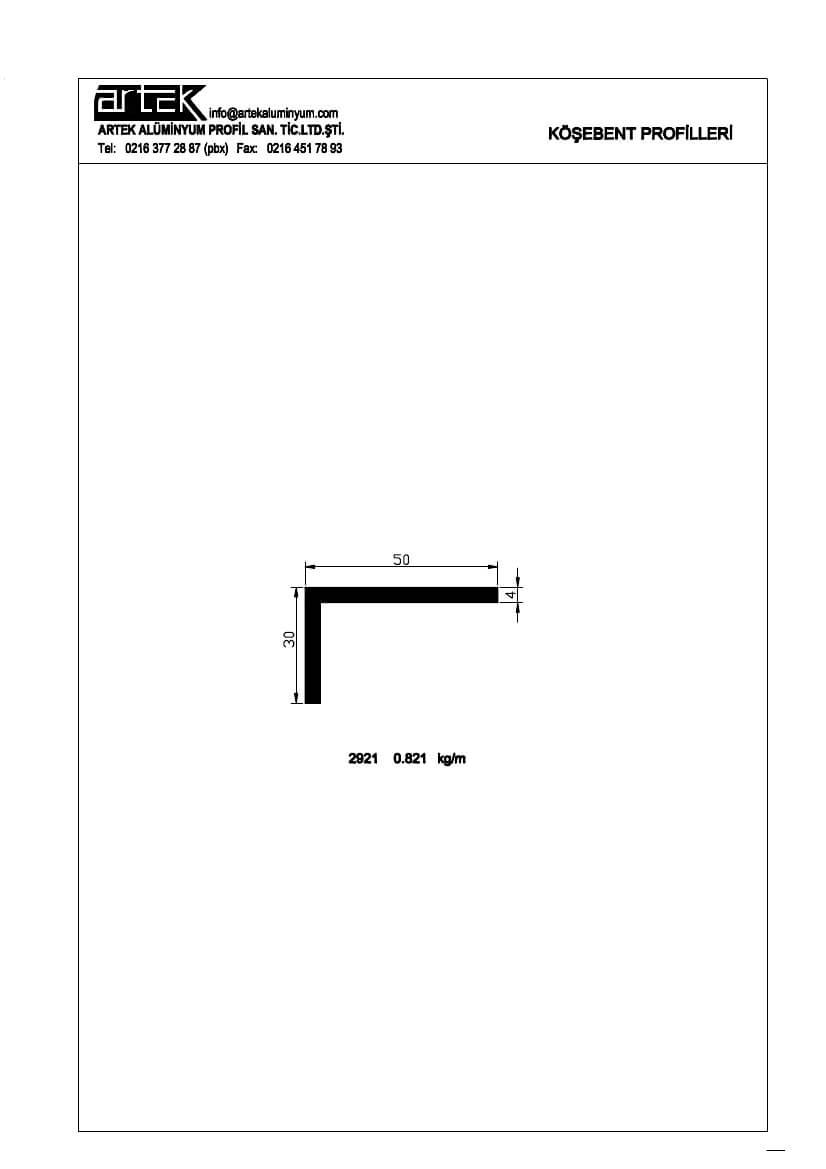 30x50x4 Angle Profile