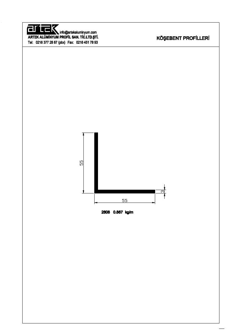 55x55x3 Angle Profile